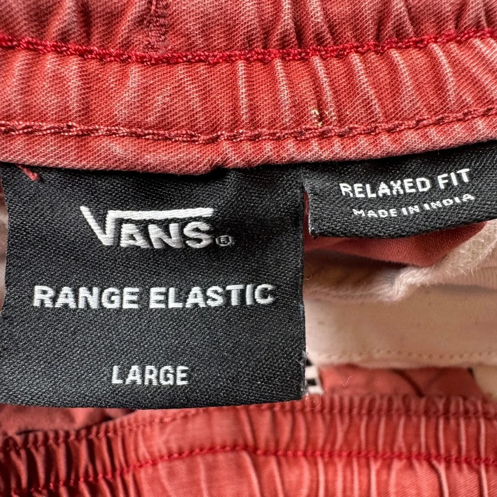 Vans Mens Range Elastic Relaxed Fit Chino Shorts Burnt Red Large Skateboarding